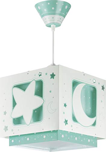 Dalber Moon Light Lámpara de Techo Infantil Luna y Estrellas Moonlight Verde