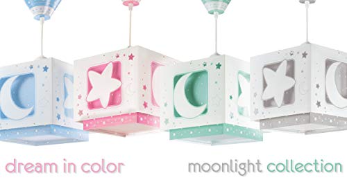 Dalber Moon Light Lámpara de Techo Infantil Luna y Estrellas Moonlight Verde