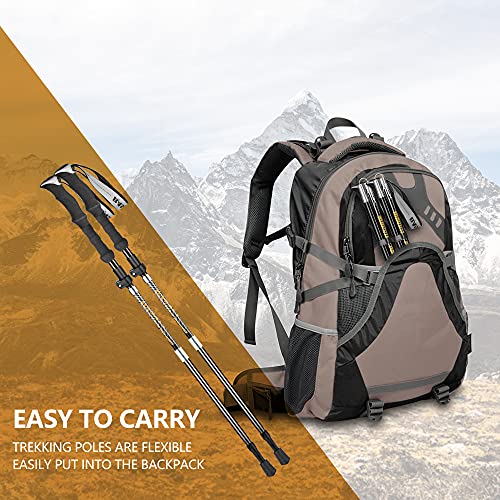 DASIAUTOEM Bastones de Trekking, Bastón de Senderismo Plegable 35-135cm Bastones Trail Running Ajustable de Aluminio Palillo de Escalada Ultraligero para Trekking Camping Montañismo Mochilero