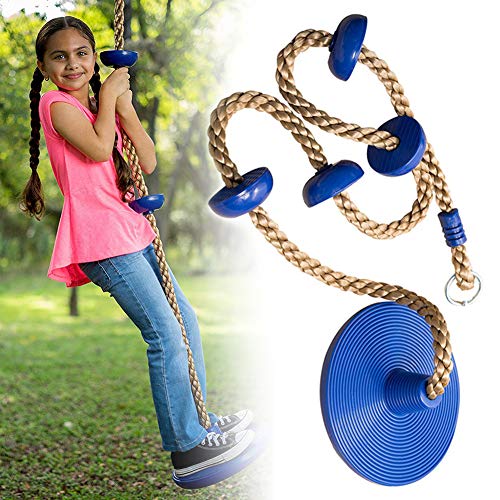 DASNTERED - Cuerda de escalada y oscilación para niños, cuerda de escalada de escalada para niños, disco columpio, juguete para pies, interior y exterior, árbol colgante