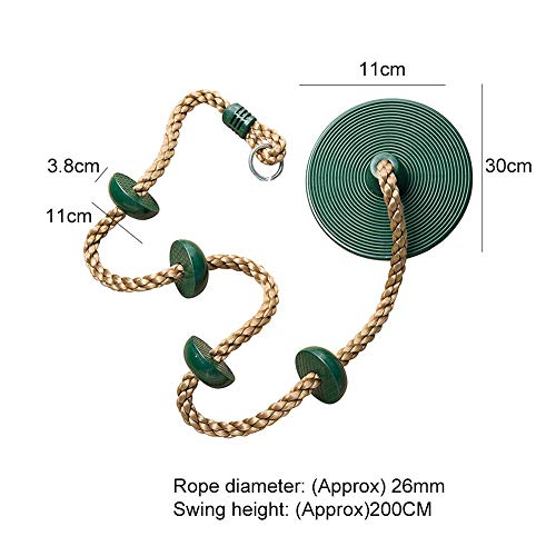 DASNTERED - Cuerda de escalada y oscilación para niños, cuerda de escalada de escalada para niños, disco columpio, juguete para pies, interior y exterior, árbol colgante