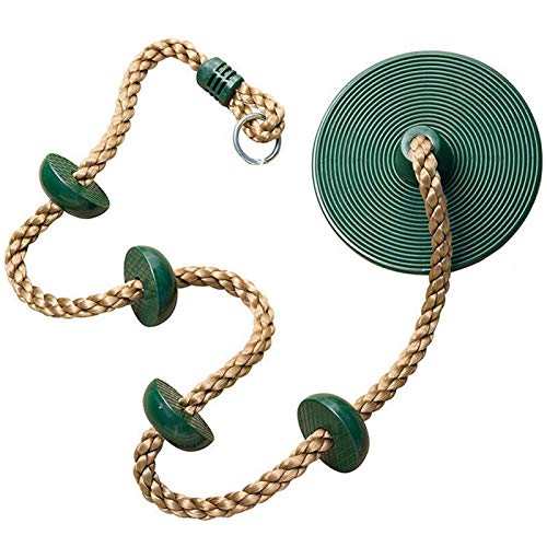 DASNTERED - Cuerda de escalada y oscilación para niños, cuerda de escalada de escalada para niños, disco columpio, juguete para pies, interior y exterior, árbol colgante