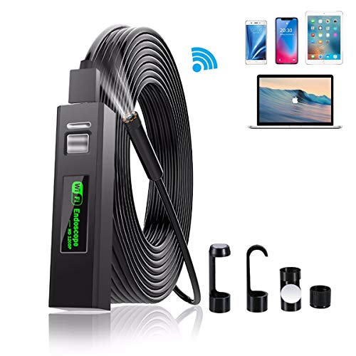 DDENDOCAM Cámara de inspección Endoscopio Wireless WiFi Boroscopio USB 1200P HD Snake Camera para Android/iOS iPhone/Windows/Mac/Tablet/PC (2M)
