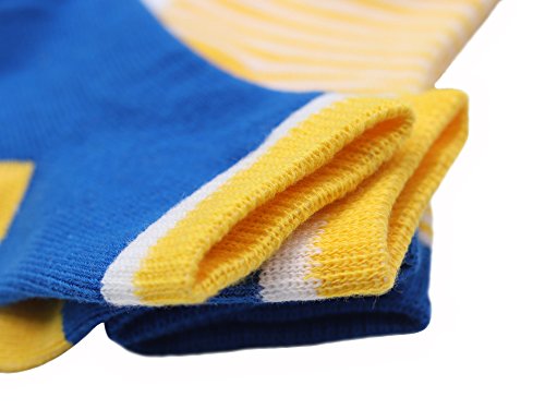 DEBAIJIA 4 Pares Bebé Calcetines Algodón 0-6 Meses Respirable Calcetin Para Niños Niñas Cómodo Absorber el Sudor Suelta Plana Azul