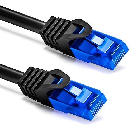 deleyCON 2m CAT.6 Ethernet Gigabit LAN Cable de Red RJ45 CAT6 Cable de Conexión U/UTP Compatible con CAT.5 CAT.5e CAT.6a Cat.7 - Negro