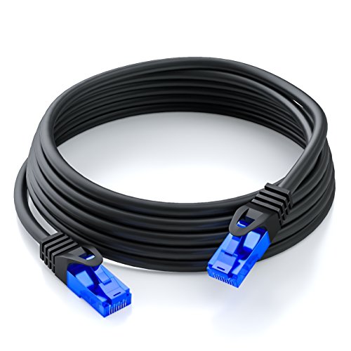 deleyCON 2m CAT.6 Ethernet Gigabit LAN Cable de Red RJ45 CAT6 Cable de Conexión U/UTP Compatible con CAT.5 CAT.5e CAT.6a Cat.7 - Negro