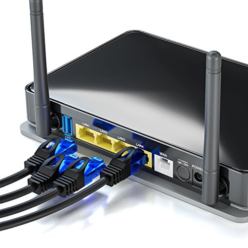deleyCON 2m CAT.6 Ethernet Gigabit LAN Cable de Red RJ45 CAT6 Cable de Conexión U/UTP Compatible con CAT.5 CAT.5e CAT.6a Cat.7 - Negro