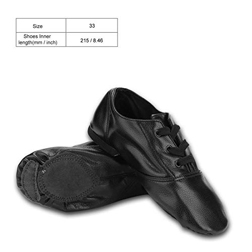 Demeras Zapatos de Baile de Jazz Zapatos de Suela Blanda Zapatos de Suela Blanda para niños Adultos Negro(33)