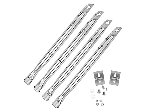 Denmay 42205 extendido de 35,5 a 48,3cm Quemador de Tubo Universal Ajustable de Acero Inoxidable no magnético Parrilla de Gas, para Adaptarse a la mayoría de Las Parrillas de Barbacoa de Gas