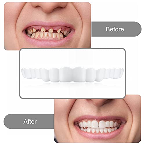Dentaduras Postizas Instantáneas Dentadura Serrada de Sonrisa para Dientes Falsos Dientes Postizos con Mini Pinzas para Hombre y Mujer (5 Piezas)