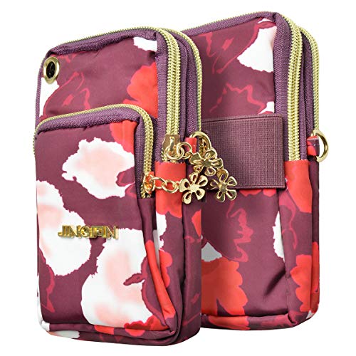 Deportes Brazalete Aire Libre Prueba Sudor Corriente Hombro Cruzado Casual Monedero Gimnasio Bolsa teléfono Celular Titular Llave para iPhone XS MAX/XR, Galaxy S10 Plus, Huawei P30 Pro (Flor#7)