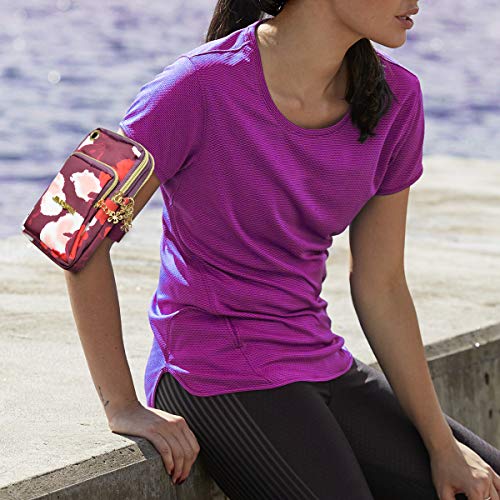 Deportes Brazalete Aire Libre Prueba Sudor Corriente Hombro Cruzado Casual Monedero Gimnasio Bolsa teléfono Celular Titular Llave para iPhone XS MAX/XR, Galaxy S10 Plus, Huawei P30 Pro (Flor#7)