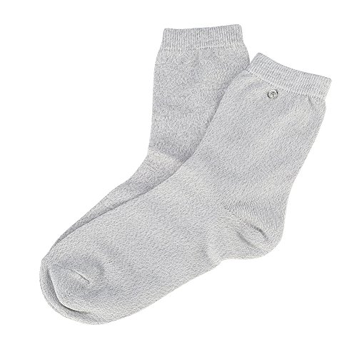 DERCLIVE 1 par de Calcetines de Masaje para Aliviar El Dolor con Electrodos Grises Calcetines Conductores de Fisioterapia Tipo Largo/Tipo Corto