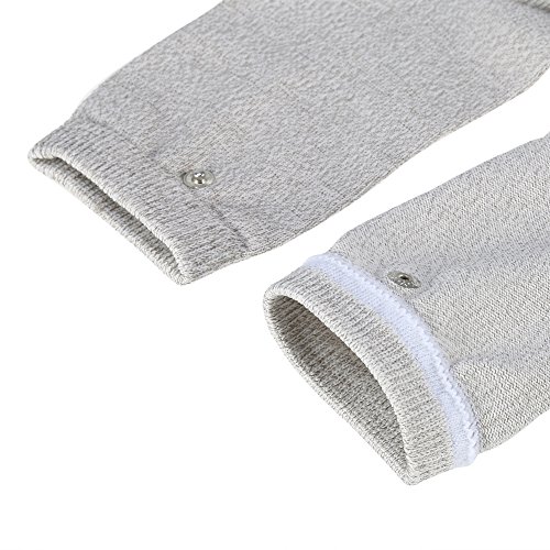 DERCLIVE 1 par de Calcetines de Masaje para Aliviar El Dolor con Electrodos Grises Calcetines Conductores de Fisioterapia Tipo Largo/Tipo Corto