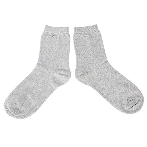 DERCLIVE 1 par de Calcetines de Masaje para Aliviar El Dolor con Electrodos Grises Calcetines Conductores de Fisioterapia Tipo Largo/Tipo Corto