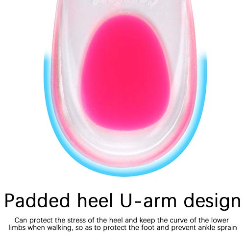 Deror Copas de Gel de Silicona para el talón, Inserciones de Zapatos para Fascitis Plantar, talón dolorido, espolón óseo y Protectores para aliviar el Dolor de Aquiles