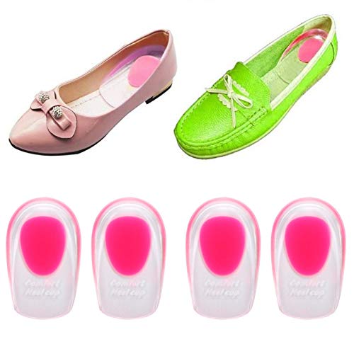 Deror Copas de Gel de Silicona para el talón, Inserciones de Zapatos para Fascitis Plantar, talón dolorido, espolón óseo y Protectores para aliviar el Dolor de Aquiles