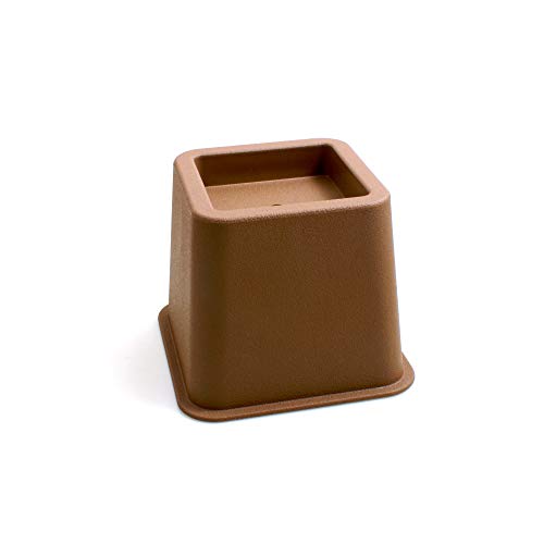 Design61 - Elevador de muebles para camas, mesas, para patas anchas, altura aproximada de 10 cm, 4 unidades para patas de hasta 68 x 68 mm en color marrón