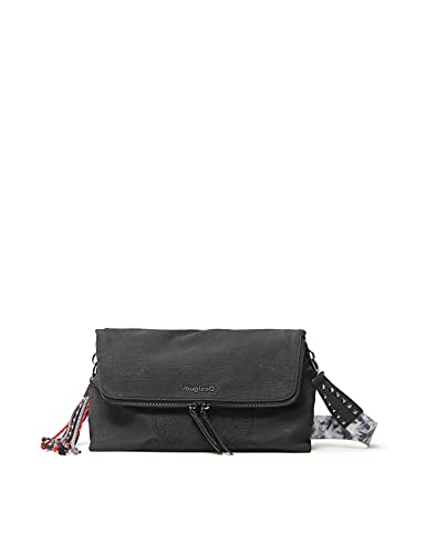 Desigual Aquiles Venecia Maxi, Bolsa para Cuerpo de Across para Mujer, Negro, Einheitsgröße