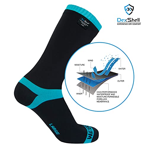 Dexshell CoolVent - Calcetines impermeables de media pantorrilla, mujer, aguamarina, large