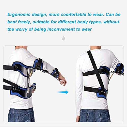 DFJU Inmovilizador de Hombro con bisagras para Codo, Soporte de Manguito rotador, Cabestrillo médico Ajustable para Huesos fracturados, dislocaciones, esguinces, distensiones