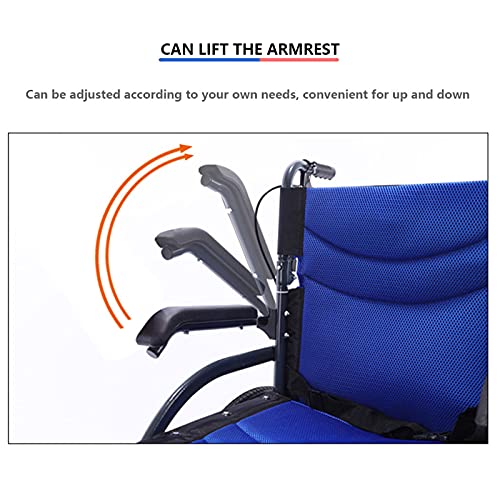DFYR Silla de Ruedas Ligera, Fácil y Plegable, con Reposabrazos Móvil, Ruedas de 16/20 Pulgadas, Silla de Ruedas Ajustable Multifuncional, Adecuada para el Transporte, Sillas de Ruedas para Ancianos