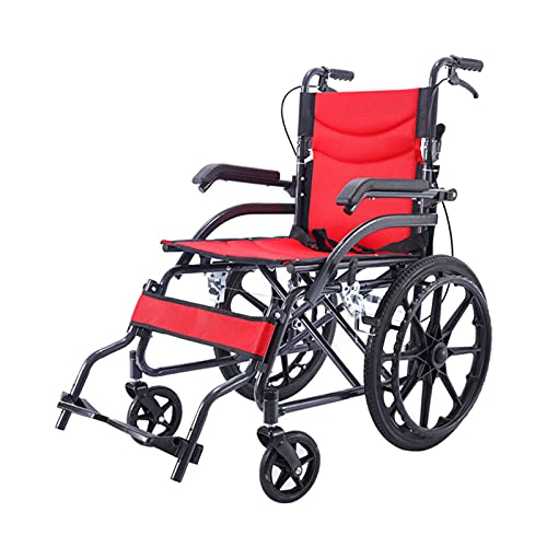 DFYR Silla de Ruedas Ligera, Fácil y Plegable, con Reposabrazos Móvil, Ruedas de 16/20 Pulgadas, Silla de Ruedas Ajustable Multifuncional, Adecuada para el Transporte, Sillas de Ruedas para Ancianos