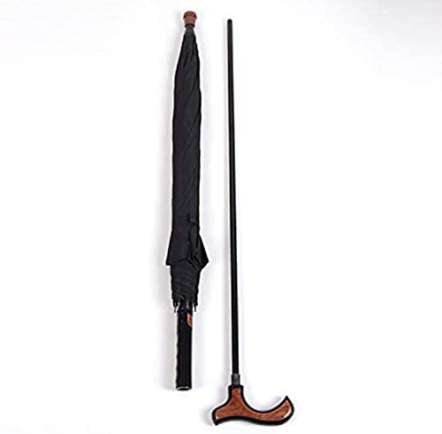 dh-2 Paraguas Paraguas de muleta para Ancianos Antideslizante, Paraguas de muleta Multifuncional para Exteriores Liso de 8 Huesos, Se Abre automáticamente Engrosado Impermeable y a Prueba de Viento