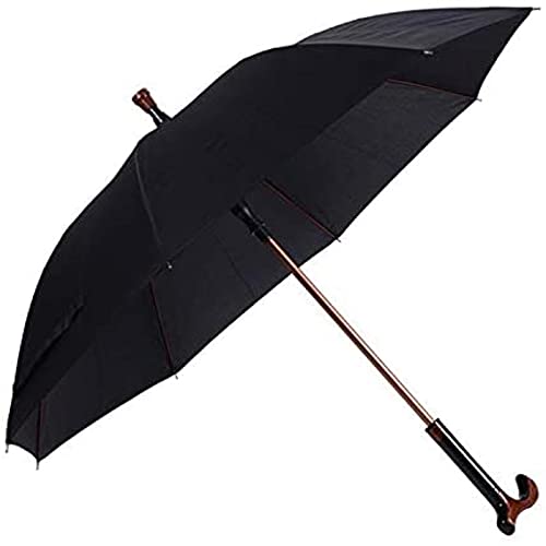 dh-2 Paraguas Paraguas de muleta para Ancianos Antideslizante, Paraguas de muleta Multifuncional para Exteriores Liso de 8 Huesos, Se Abre automáticamente Engrosado Impermeable y a Prueba de Viento