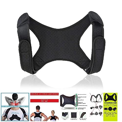 DHDHWL Corrector Postura Corrector de Postura Ajustable Atrás Fractura Soporte Hombres/Mujeres Atrás Clavícula Piel de clavícula Corrección de Hombro Correa de Apoyo (Color : Negro)