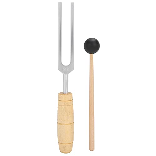 Diapasón de afinación de 512 HZ, herramienta de diagnóstico de curación de aleación de aluminio, con 1 diapasón y 1 martillo de madera, para pruebas nerviosas y enseñanza de experimentos físicos