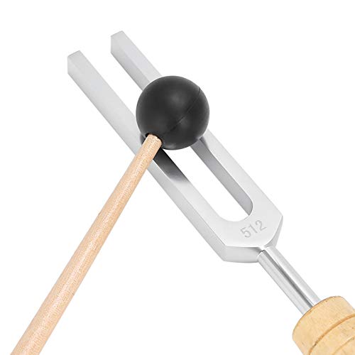 Diapasón de afinación de 512 HZ, herramienta de diagnóstico de curación de aleación de aluminio, con 1 diapasón y 1 martillo de madera, para pruebas nerviosas y enseñanza de experimentos físicos