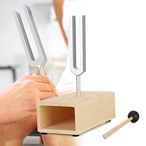 Diapasón, Diapasón Duradero, Diapasón, Martillo, Diapasón Para Curar, 440Hz, Diapasón Con Soporte De Madera Para La Enseñanza De Experimentos De Física