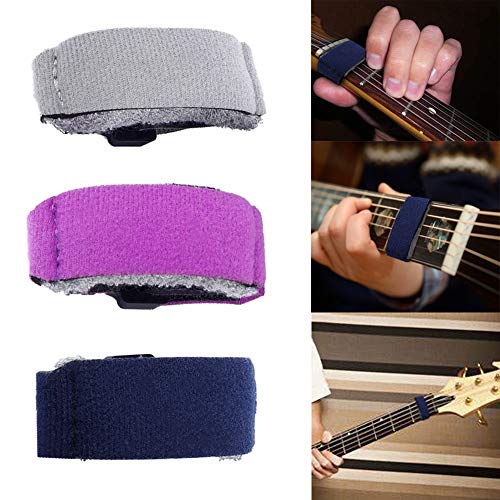 Diapasón Muter Accesorios, Práctico Suave Portátil Fácil usar Accesorios para herramientas, para bajo Guitarra Diapasón Cuerda, Fácil usar Soft Assistant Amortiguador Instrumentos Bajo(Dark Blue)