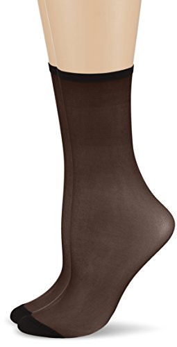 Dim Mes Essentiels Tobilleros Calcetines, 20 DEN, Negro (Negro 127), One Size (Tamaño del Fabricante:35/41) (Pack de 2) para Mujer