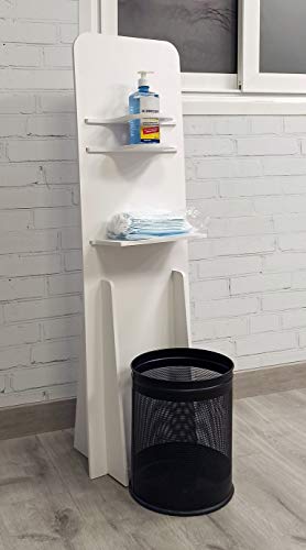 Dispensador De Pie Para Gel Hidroalcohólico Soporte Hidrogel Desinfectante de Manos PVC Blanco 10 mm
