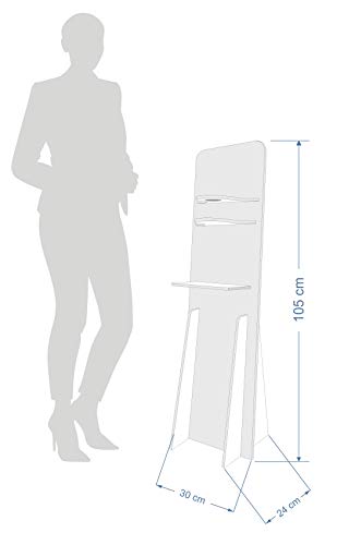 Dispensador De Pie Para Gel Hidroalcohólico Soporte Hidrogel Desinfectante de Manos PVC Blanco 10 mm