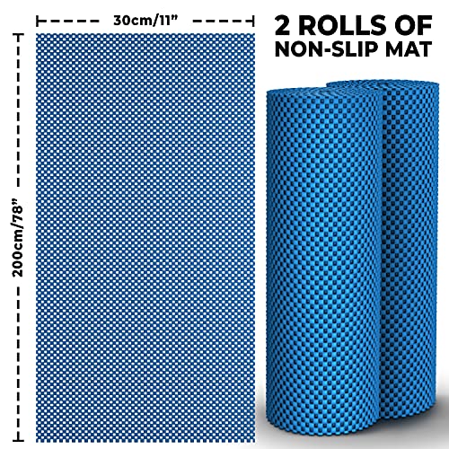 DIY Doctor 2X Rollos de Revestimiento Antideslizante - 11.600 cm2 en Total – Base Antideslizante de Cali-Dad Superior Extra Gruesa 400 g/m2 – Antes Marca Medipaq – Azul