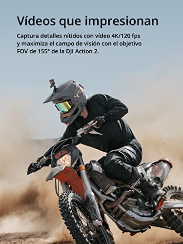 DJI Action 2 Power Combo - Cámara de acción 4K con módulo de extensión de batería, Accesorios magnéticos, estabilización, cámara Sumergible Ideal para la Vida Cotidiana y para Deportes de acción.