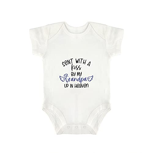 DKISEE Enviado con un beso por mi abuelo en el cielo Body de bebé de manga corta algodón blanco bebé mono 6-9 meses, og79rlrlhv9e