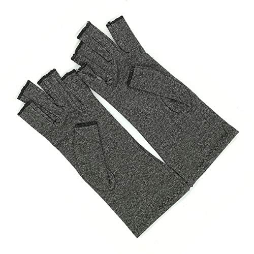 DOITOOL 1 par de guantes de compresión sin dedos para artritis, transpirables, ligeros, guantes de compresión de mano, para aliviar la artritis y el dolor para hombres y mujeres (L)