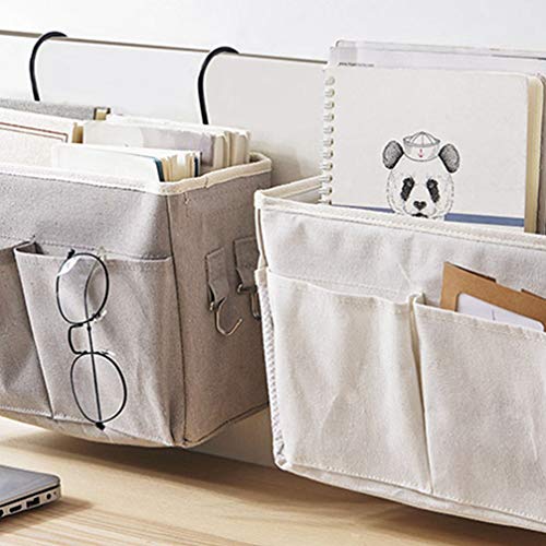 DOITOOL Cesta de Almacenamiento Colgante Junto a La Cama Organizador de Artículos Diversos Carrito Tableta Porta Revistas Bolsa de Almacenamiento de Libros Bolsillos de Cama para