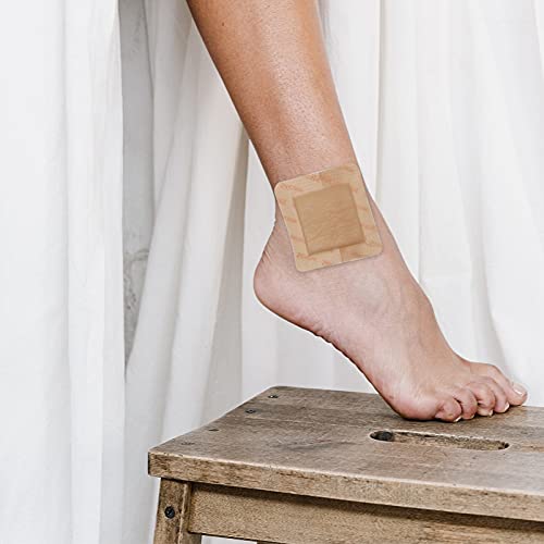 DOITOOL Parche de espuma de silicona con borde adhesivo cuadrado impermeable vendaje vendaje parche para el cuidado de la herida de úlcera por presión