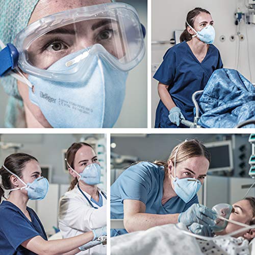 Dräger X-plore® 1720 C FFP2 respirador desechable fabricado en Francia | Juego de 5 mascarillas antipolvo para construcción, bricolaje y pintura