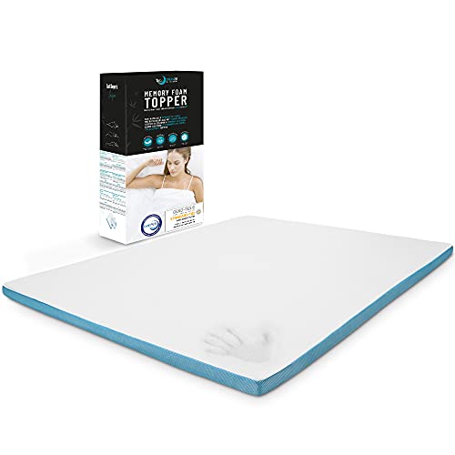 Dreamzie - Topper Colchón Viscoelástico 180 x 200 cm - 5 cm Espuma de Alta Densidad 45 kg/m3 Efecto Memoria Ergonómica - 4 Grande Esquinas 30cm - Certificación Oeko Tex