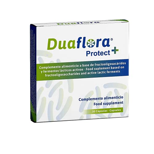 DUAFLORA Prebioticos y Probioticos Intestinales 30 Capsulas - Fortalecen Tus Defensas y la Flora Intestinal - 14 Cepas Lactobacilos y Bifidobacterias - Sin Gluten - Sin Lactosa - Apto Diabeticos - Capsulas 1 mes