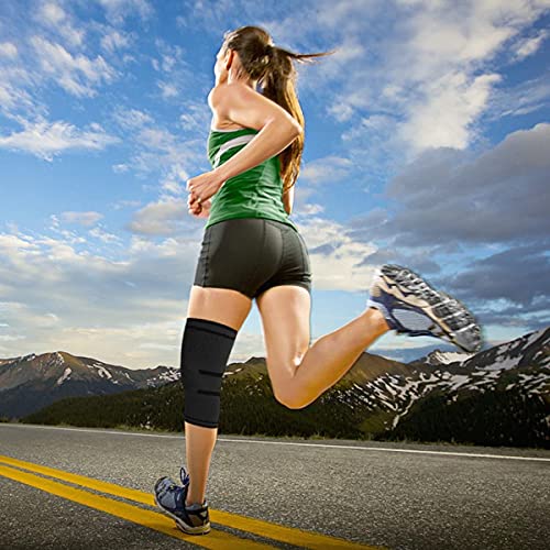 Ducomi KneeX - Rodillera de compresión para soporte de ligamentos, menisco, cruzados | 1 par | Banda elástica para la rodilla para hombre y mujer | Soporte ideal para voleibol, baloncesto (azul, XXL)