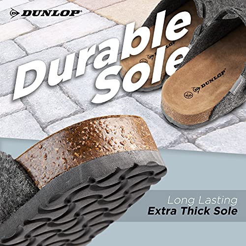 Dunlop Zapatillas para hombre para hombre, con parte trasera abierta, de fieltro, para interiores y exteriores, antideslizantes, tamaño 41-47 (Gris Oscuro, 42 EU, numeric_42)