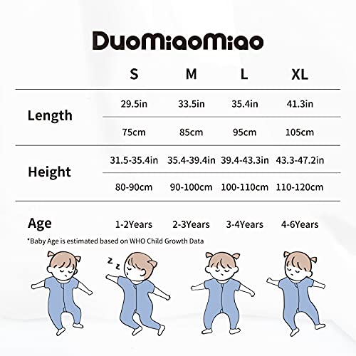 DuoMiaoMiao Saco de dormir para bebé con pies de 2,5 TOG, mantas 100% algodón para bebés, bolsa de dormir con piernas para bebé Walker