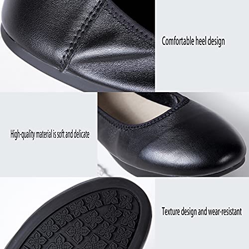 DXDUI Zapatos Ortopédicos Tacón Negativo Zapatillas De Cuero Suave Mocasines Cómodos Y Transpirables para Corrección Columna Lumbar Inclinación Anterior Pélvica,Negro,35